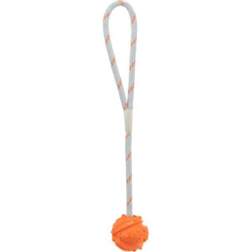 Trixie Aqua Toy Ball on Rope - natúr gumi játék (labda kötéllel) kutyák részére (Ø4,5/35cm)