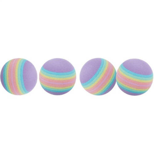 Trixie Set of Rainbow Balls - habszívacs játék (labda) macskák részére (4db/Ø4cm)