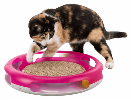 Trixie Race & Scratch - játék (műanyag, kaparó résszel) macskák részére (Ø37cm)