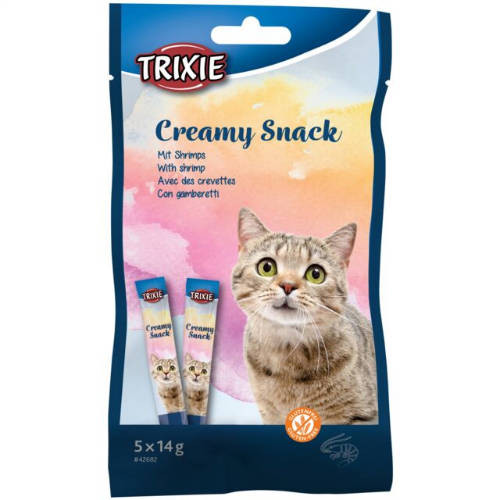Trixie Creamy Snack with shrimp - jutalomfalat (garnélarák) macskák részére (5×14g)