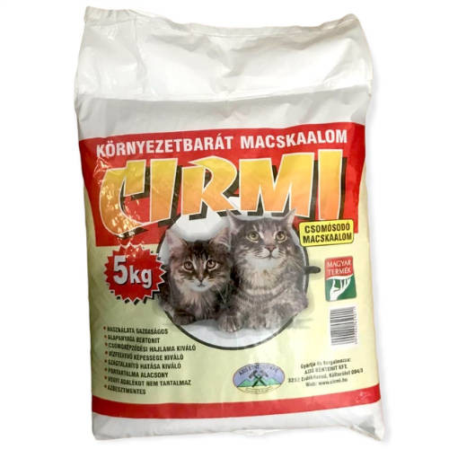 Cirmi - környezetbarát, csomósodó macskaalom (5kg)