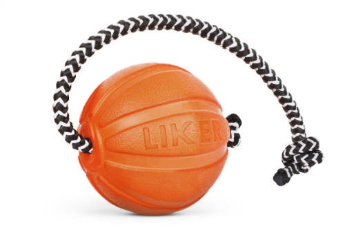 LIKER Cord 5 Line - játék (labda kötéllel,narancssárga) kutyák részére (ø5cm)